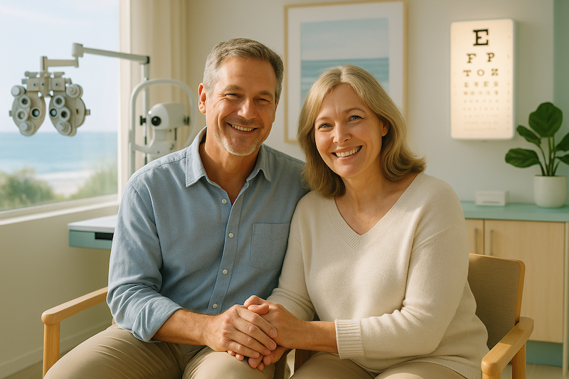 Coastal Clasped Hands in Optometrist Office